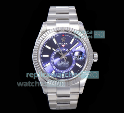Noob Factory Rolex Sky Dweller Blue Dial Stainless Steel Watch For Men 42MM